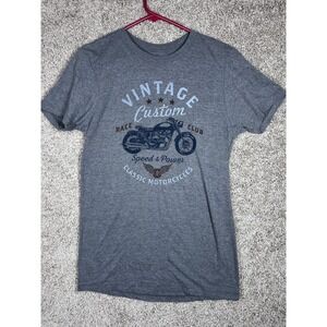 Sonoma Vintage Custom Race Club Classic Motorcycles Graphic T Shirt Size S Gray
